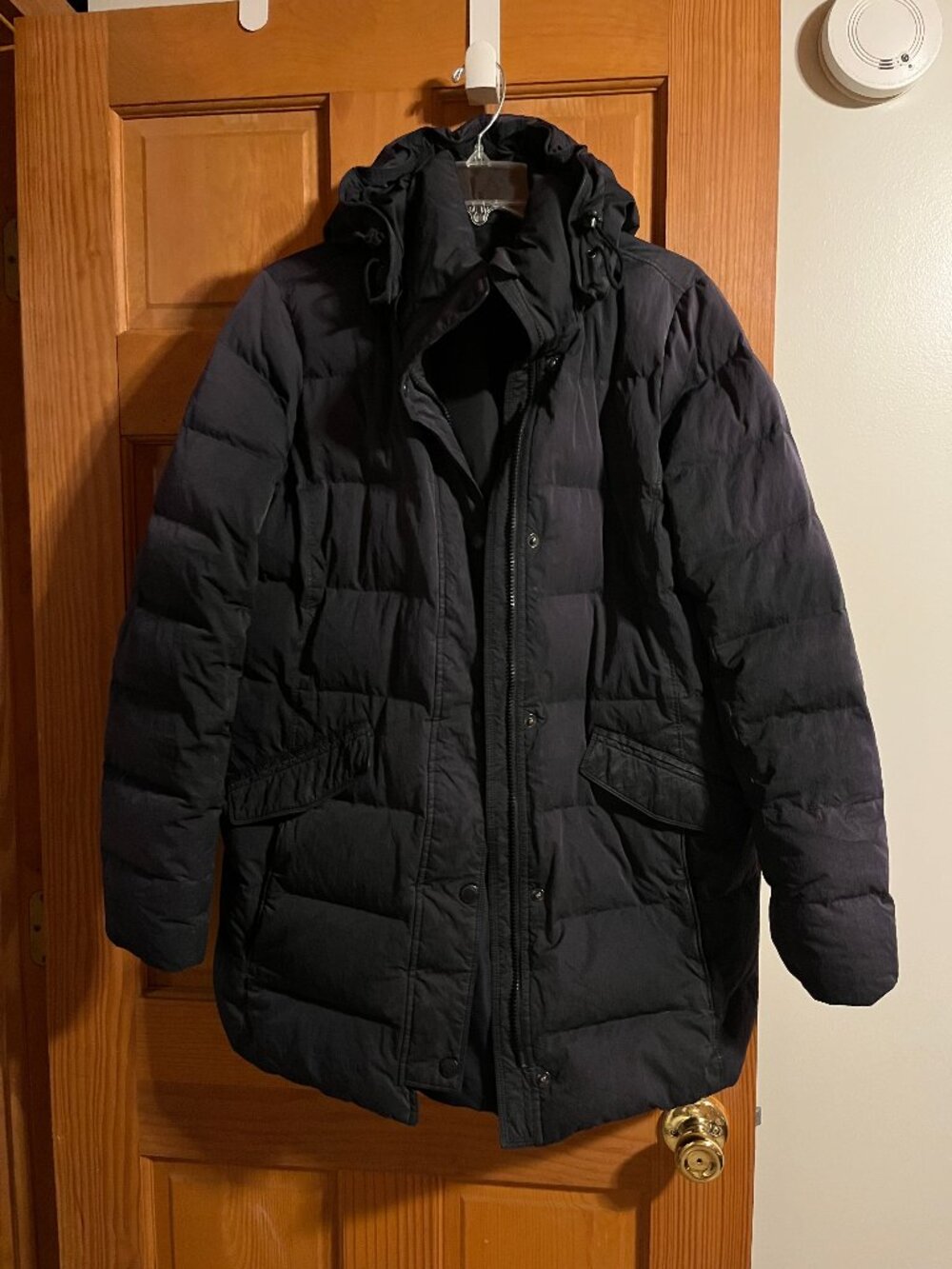 Lands' End Long Winter Down Parka Coat Black Medium 10-12